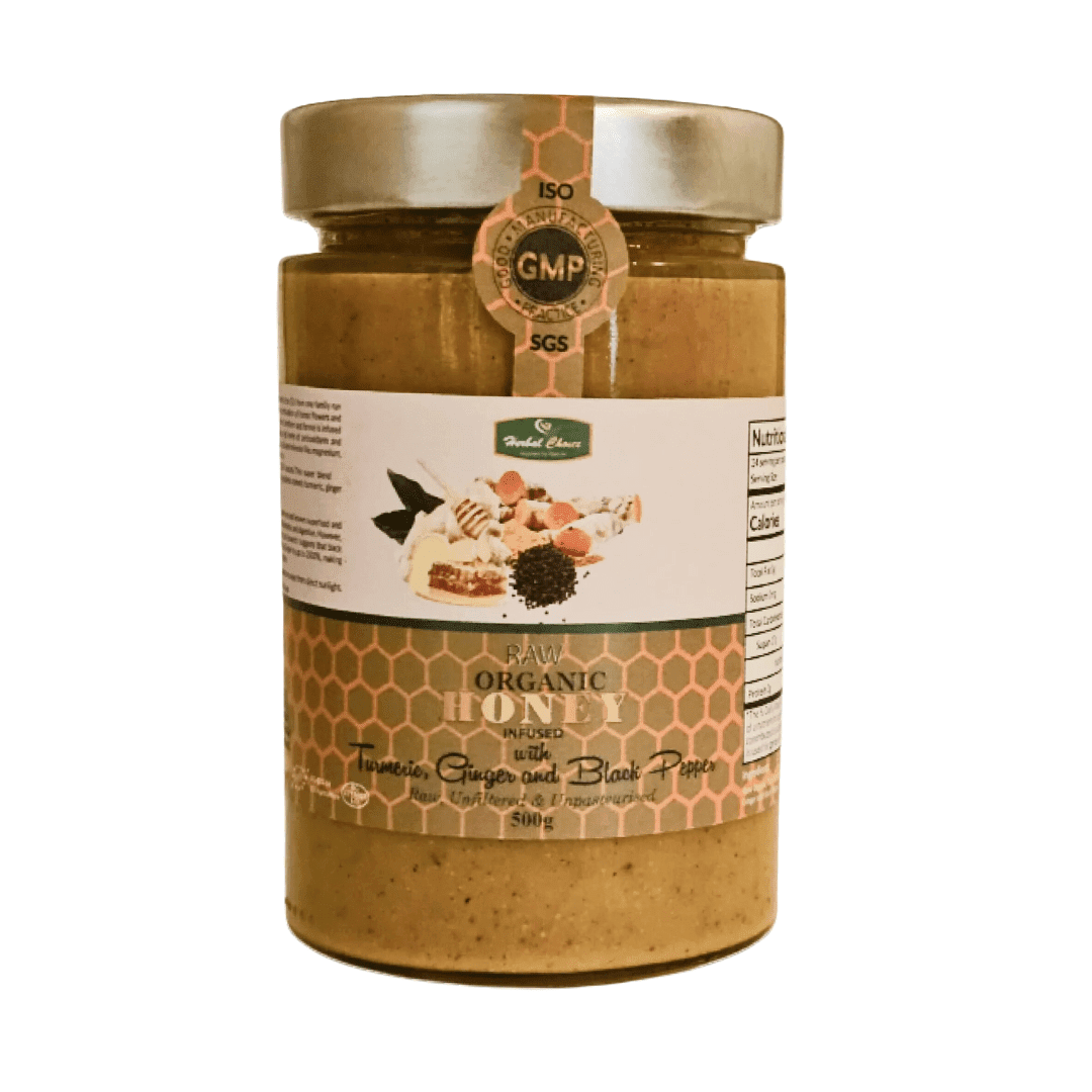 raw organic honey with turmeric and ginger