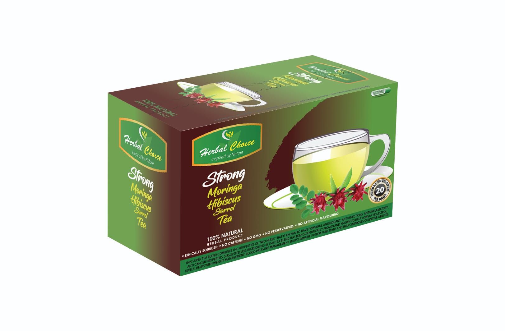 Herbal Choice Strong Moringa Hibiscus Sorrel Tea Caribbean herbal tea blend with 20 tea bags Herbal Choice Strong Moringa Hibiscus Sorrel Tea Caribbean herbal tea blend with 20 tea bags